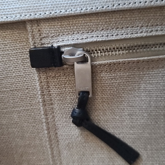 USED ONLY TWICE - RIVE GAUCHE 'LARGE' TOTE BAG IN PRINTED CANVAS AND LEATHER - Picture 11 of 17